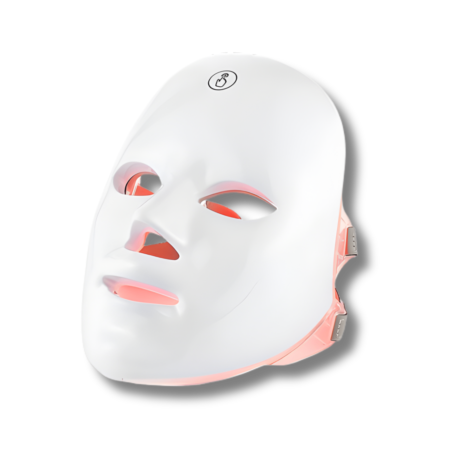 Villanetta 7-Color LED Face Mask with warm coral lights illuminated